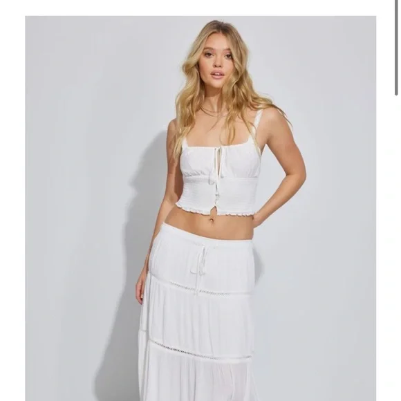 Garage White Smocked Cami Top - Picture 3 of 4